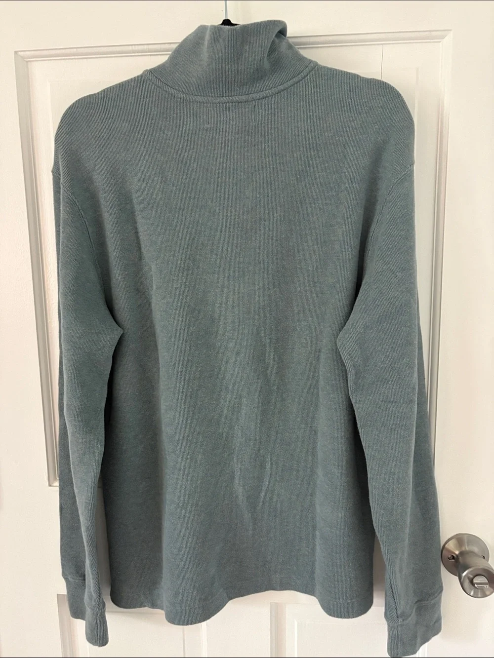Polo by Ralph Lauren Men’s M Heather Blue Gray 1/4 Zip Cotton Pullover Sweater